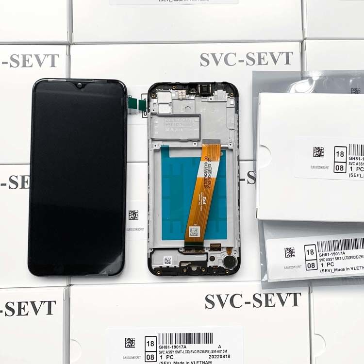 A01 شاشة LCD شاشة LCD مع الإطار لـ  A01 حزمة الخدمة بالجملة LCDS  A105 الهاتف الأصلي Pantalla