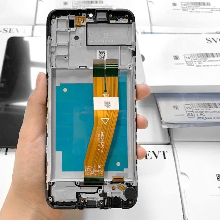 حزمة خدمة A03S الأصلية LCD مع الإطار لجهاز  a03s شاشة شاشة الهاتف المحمول  A037 Pantalla عالية الجودة