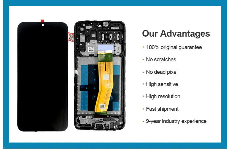 A14 4G LCD مع الإطار لجهاز سامسونج A145P الهاتف المحمول اللمس Pantalla  A145R Service Pack شاشة LCDS