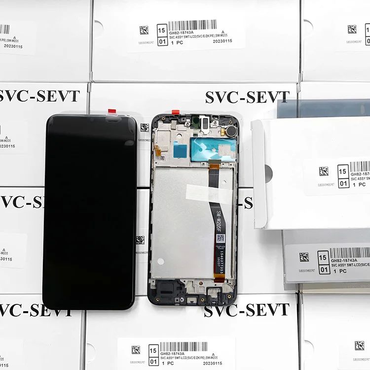 حزمة الخدمة المهنية M205 الشاشة اللمسية 6 بوصة QC 100٪ اختبار الدقة 2340x1080 لسامسونج غالاكسي شاشة LCD