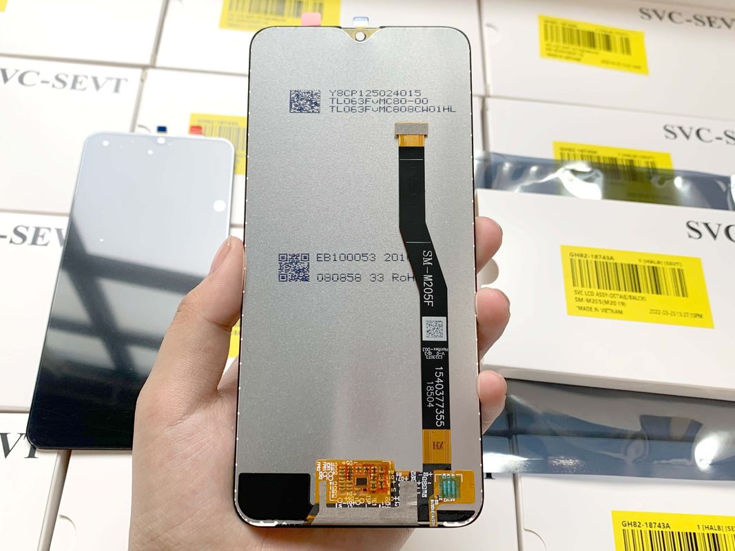 حزمة الخدمة المهنية M205 الشاشة اللمسية 6 بوصة QC 100٪ اختبار الدقة 2340x1080 لسامسونج غالاكسي شاشة LCD