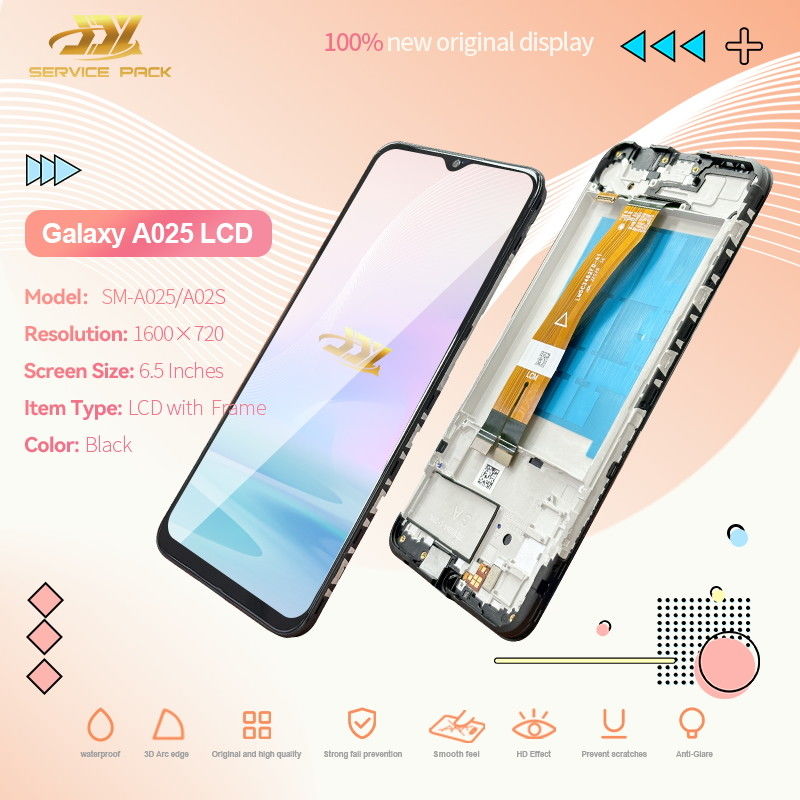 100٪ اختبار QC A02S LCD استبدال كيس مكافحة الستاتيكية حزمة شاشة LCD المحمولة سوداء
