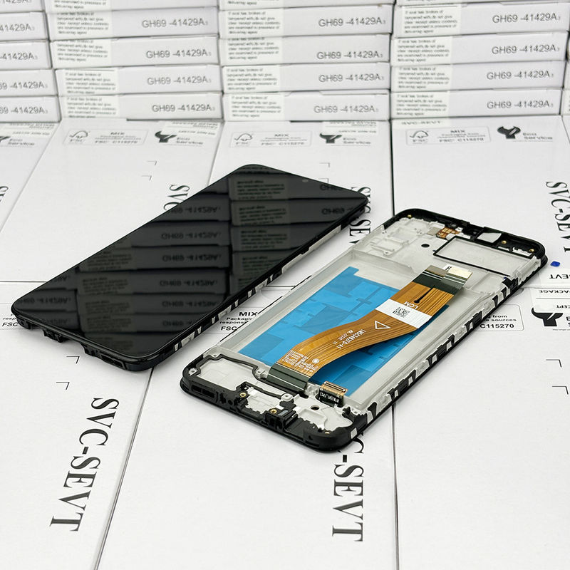 100٪ اختبار QC A02S LCD استبدال كيس مكافحة الستاتيكية حزمة شاشة LCD المحمولة سوداء