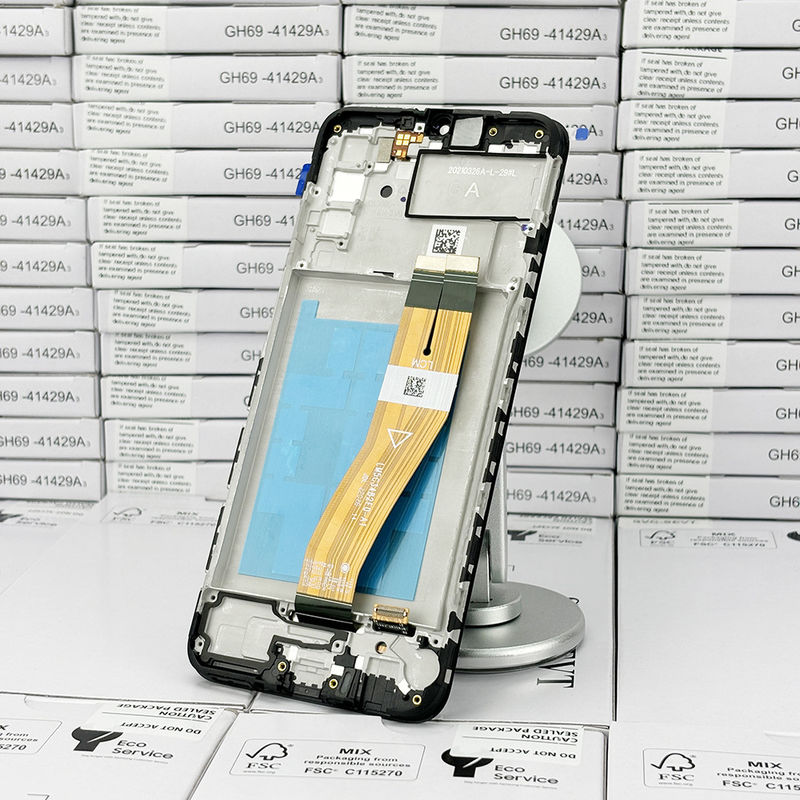 100٪ اختبار QC A02S LCD استبدال كيس مكافحة الستاتيكية حزمة شاشة LCD المحمولة سوداء