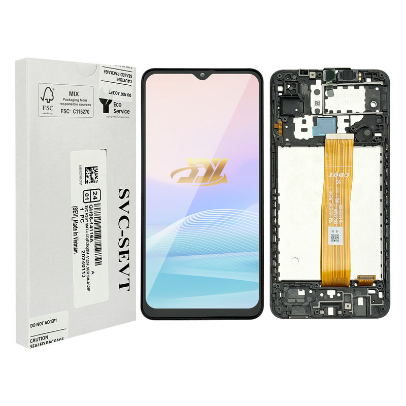 A125 LCD الأصلي Panatlla مع الإطار لـ  a125 حزمة الخدمة شاشة LCDS  A125 الهاتف المحمول شاشة لمس